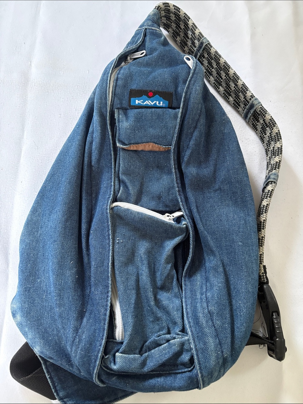 Kavu Blue Denim Large Sling Bag